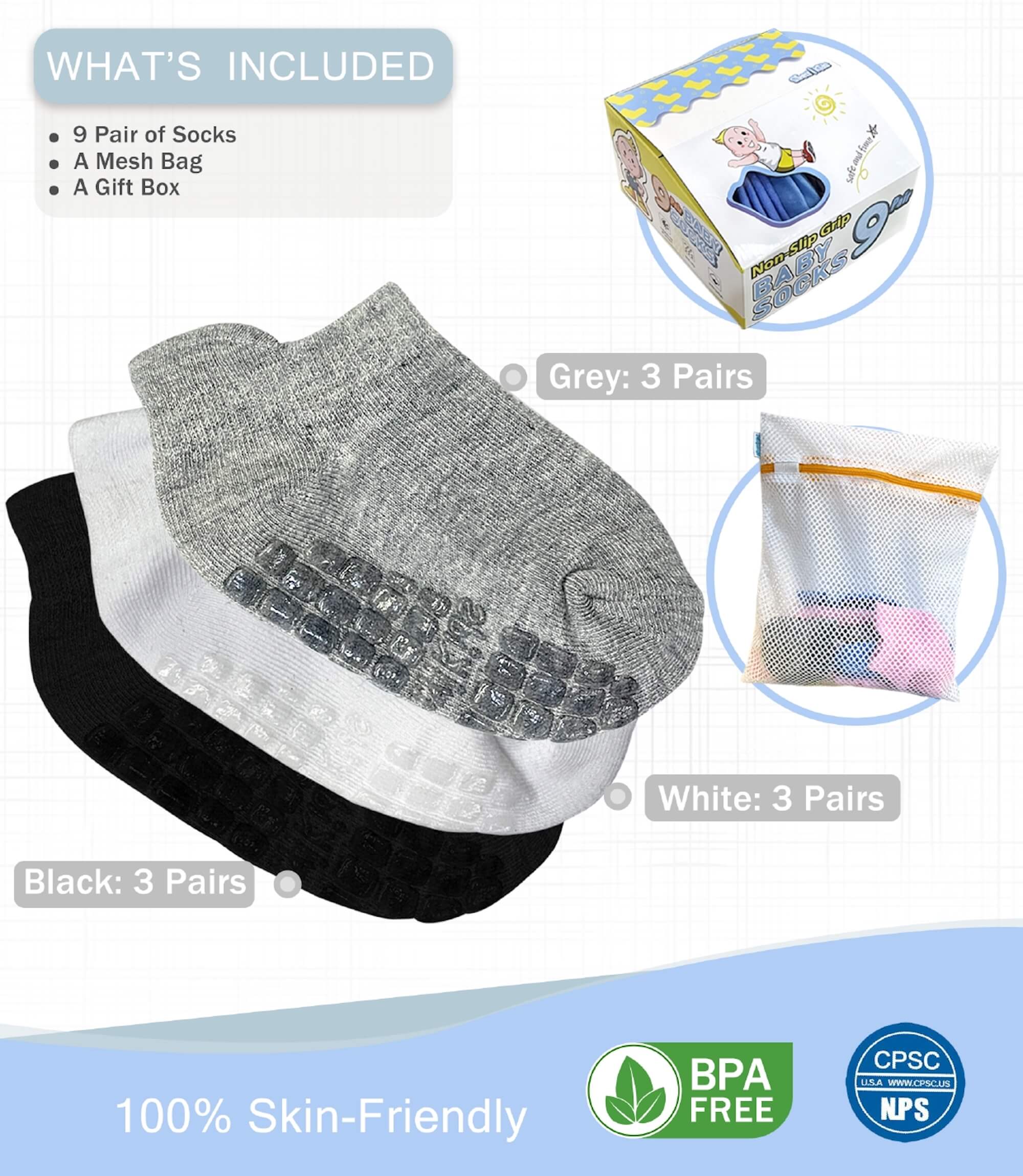 (Assorted)Toddler Socks with Grippers - Non Slip Baby Socks 6-12 12-24 Months 2t-3t Anti Slip Ankle Sock - Image 6