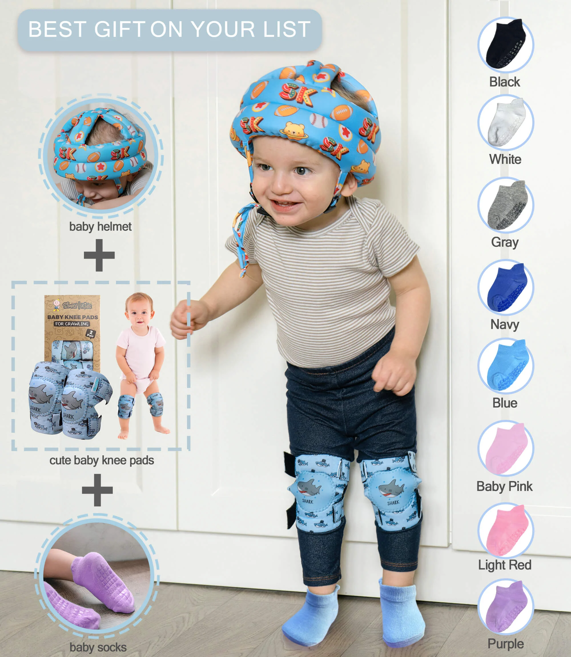 (Assorted)Toddler Socks with Grippers - Non Slip Baby Socks 6-12 12-24 Months 2t-3t Anti Slip Ankle Sock - Image 7