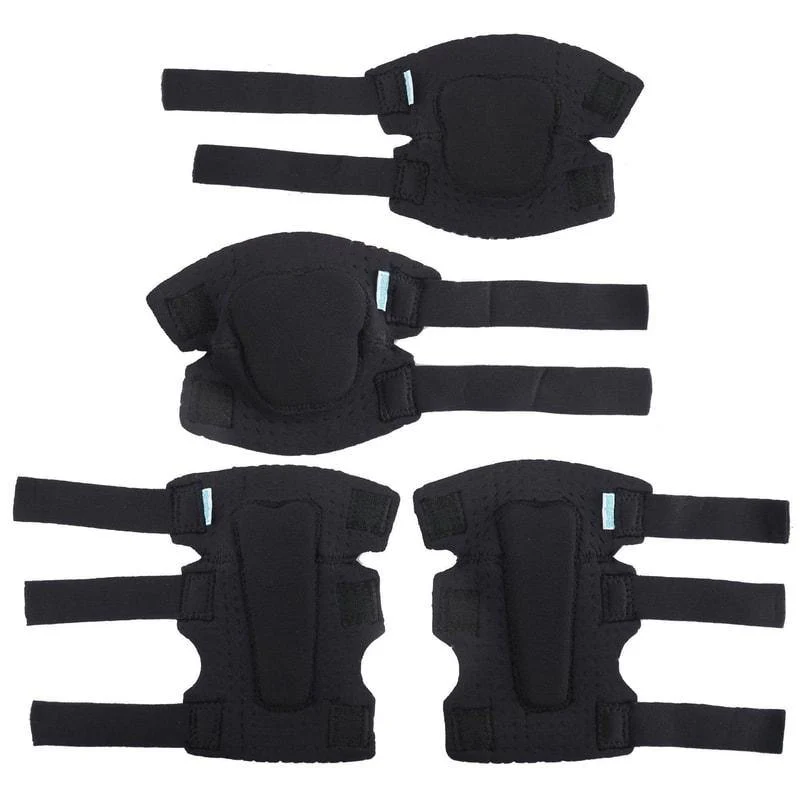 [1st Gen.] Innovative Soft Kids Elbow and Knee Pads with Bike Gloves (Black) - Image 9