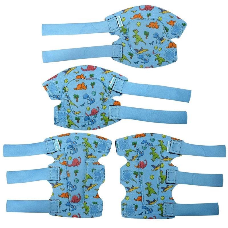 [1st Gen.] Innovative Soft Kids Elbow and Knee Pads with Bike Gloves (Dinosaur) - Image 8