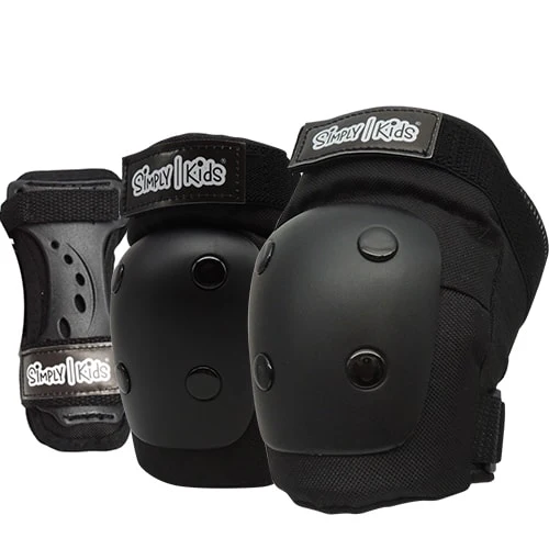[2021 New Model] Simply Kids HardSoft Knee and Elbow Pads with Wrist Guards (Black) - Image 8