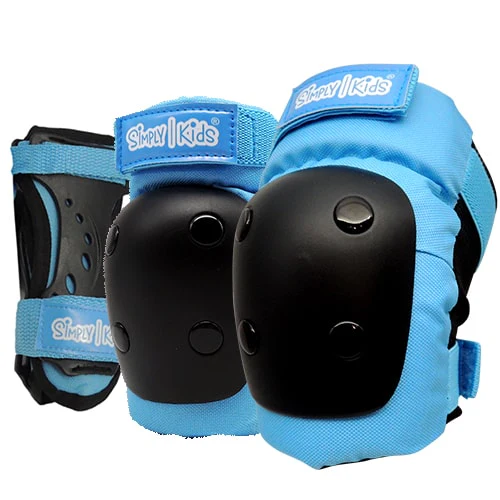 [2021 New Model] Simply Kids HardSoft Knee and Elbow Pads with Wrist Guards (Blue) - Image 8