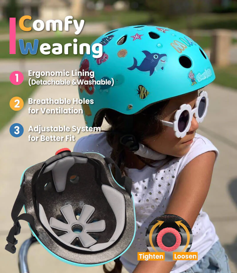 (🦈 Ocean World) Kids Helmet with DIY Stickers for Toddler, Boy, Girl - Image 4