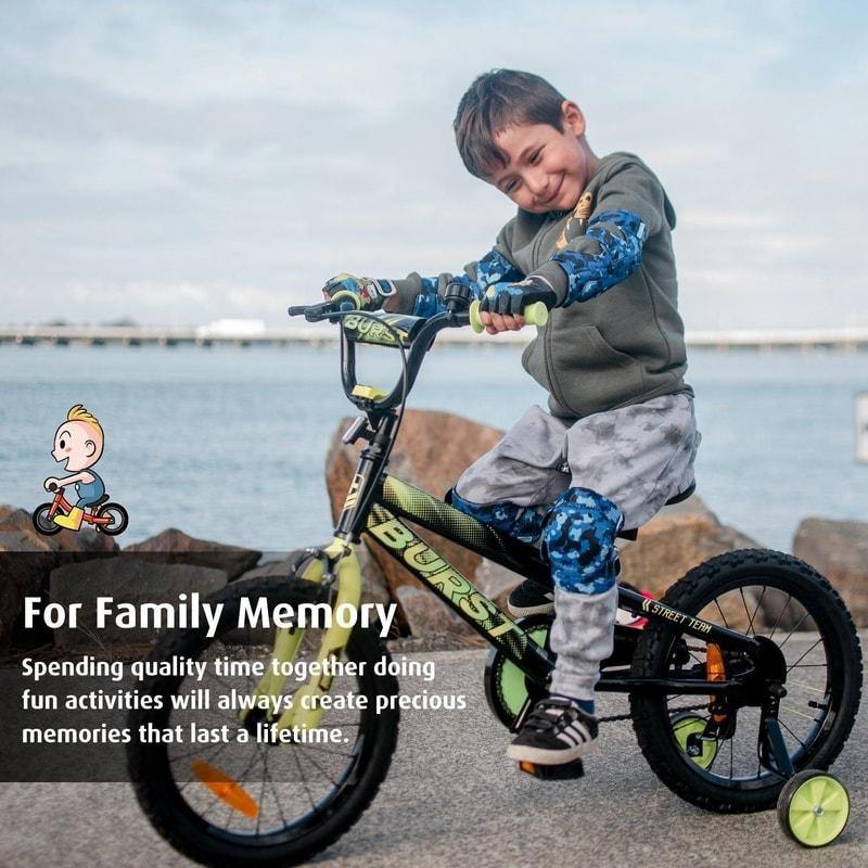 [1st Gen.] Innovative Soft Kids Elbow and Knee Pads with Bike Gloves (Ocean Camouflage) - Image 5