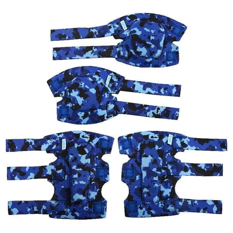[1st Gen.] Innovative Soft Kids Elbow and Knee Pads with Bike Gloves (Ocean Camouflage) - Image 8