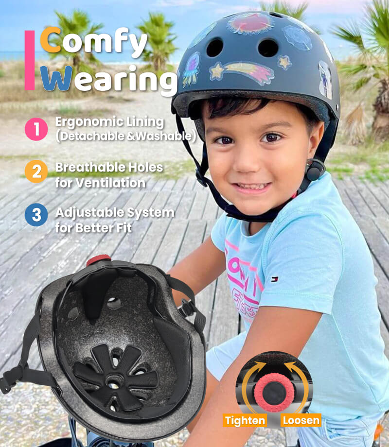 (🚀 Outer Space) Kids Helmet with DIY Stickers for Toddler, Boy, Girl - Image 4