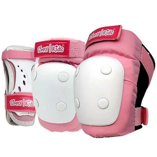[2021 New Model] Simply Kids HardSoft Knee and Elbow Pads with Wrist Guards (Pink) - Image 8