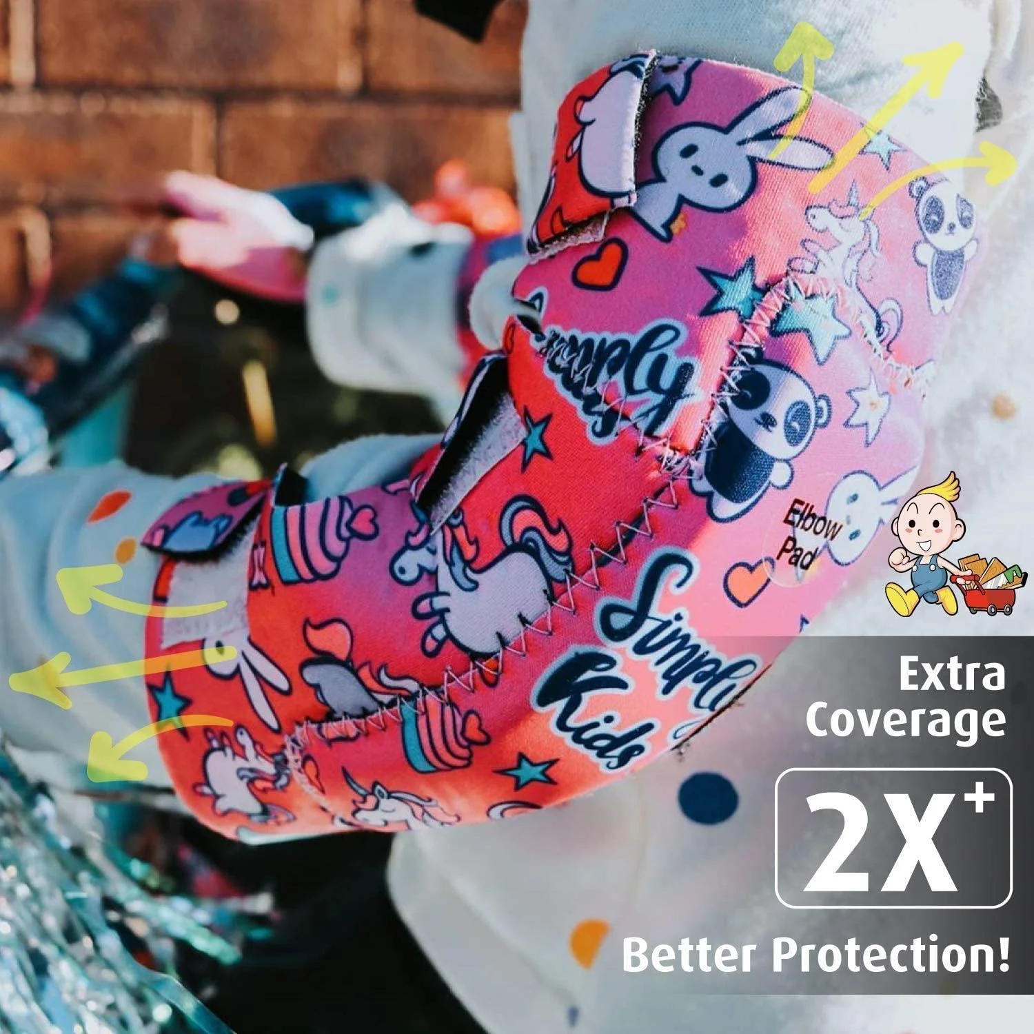 [1st Gen.] Innovative Soft Kids Elbow and Knee Pads with Bike Gloves (Pink Snowflakes) - Image 7
