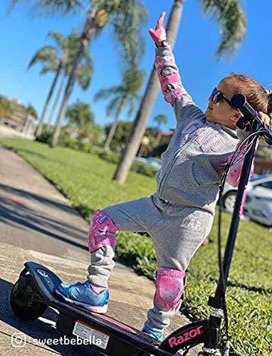 [1st Gen.] Innovative Soft Kids Elbow and Knee Pads with Bike Gloves (Pink Snowflakes) - Image 8