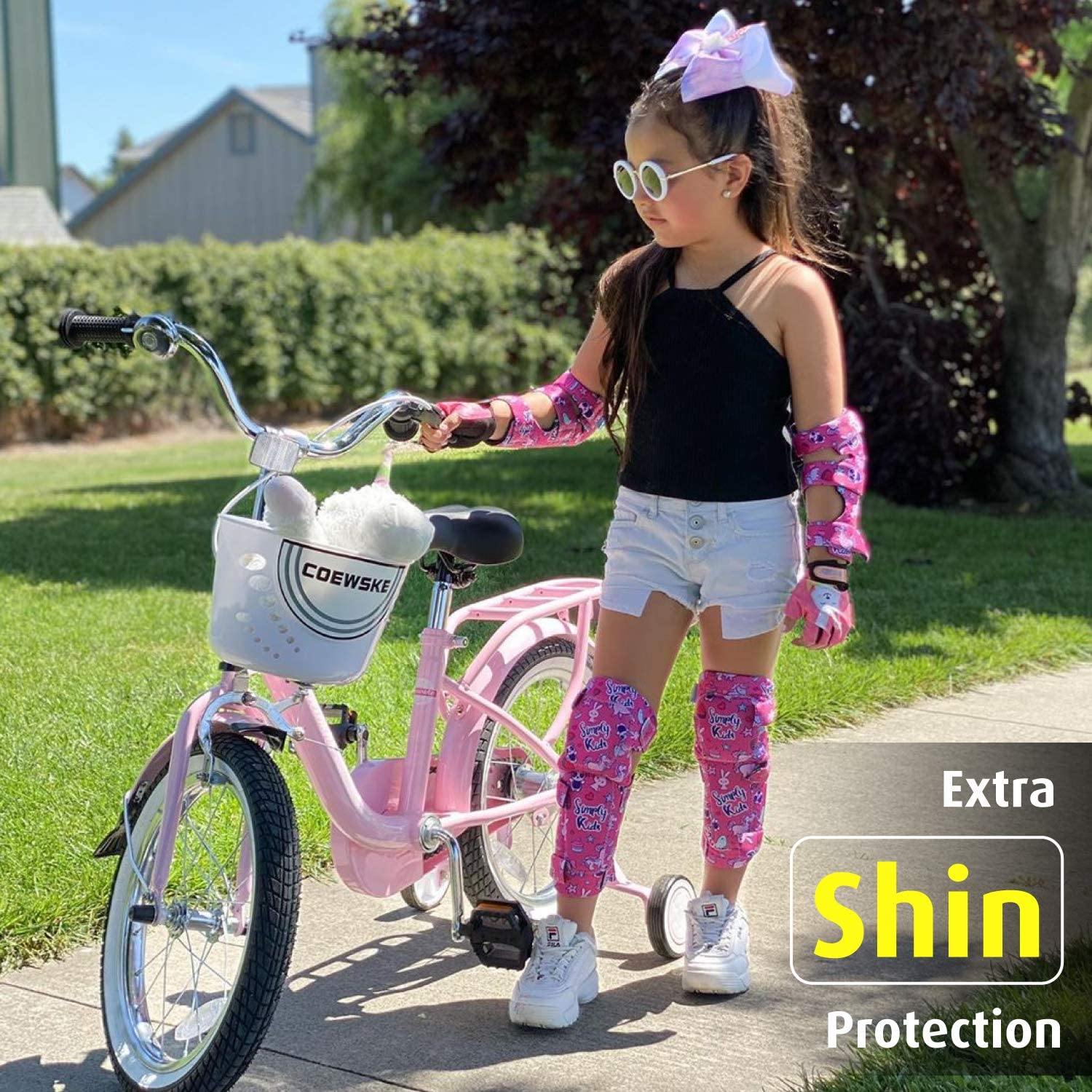 [2nd Gen.] Innovative Soft Kids Elbow and Knee Pads with Bike Gloves (Pink Camouflage) - Image 5