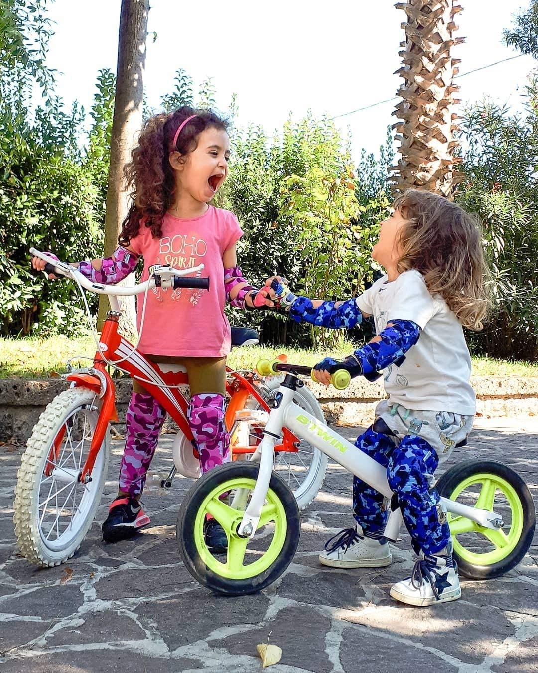 [2nd Gen.] Innovative Soft Kids Elbow and Knee Pads with Bike Gloves (Pink Camouflage) - Image 7