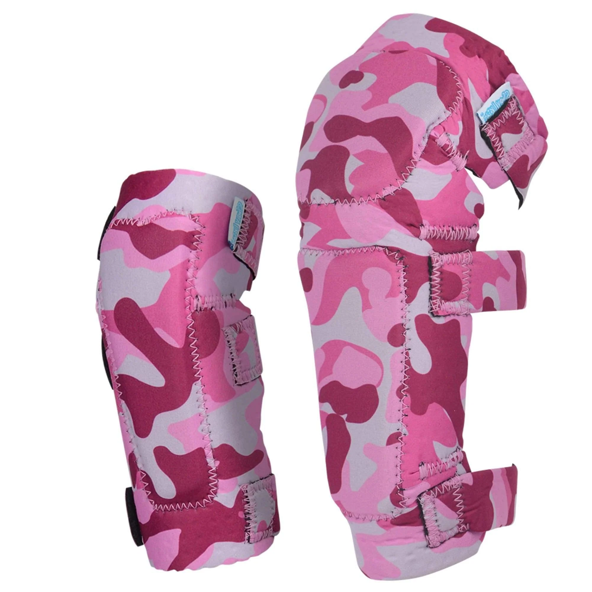 [2nd Gen.] Innovative Soft Kids Elbow and Knee Pads with Bike Gloves (Pink Camouflage) - Image 9