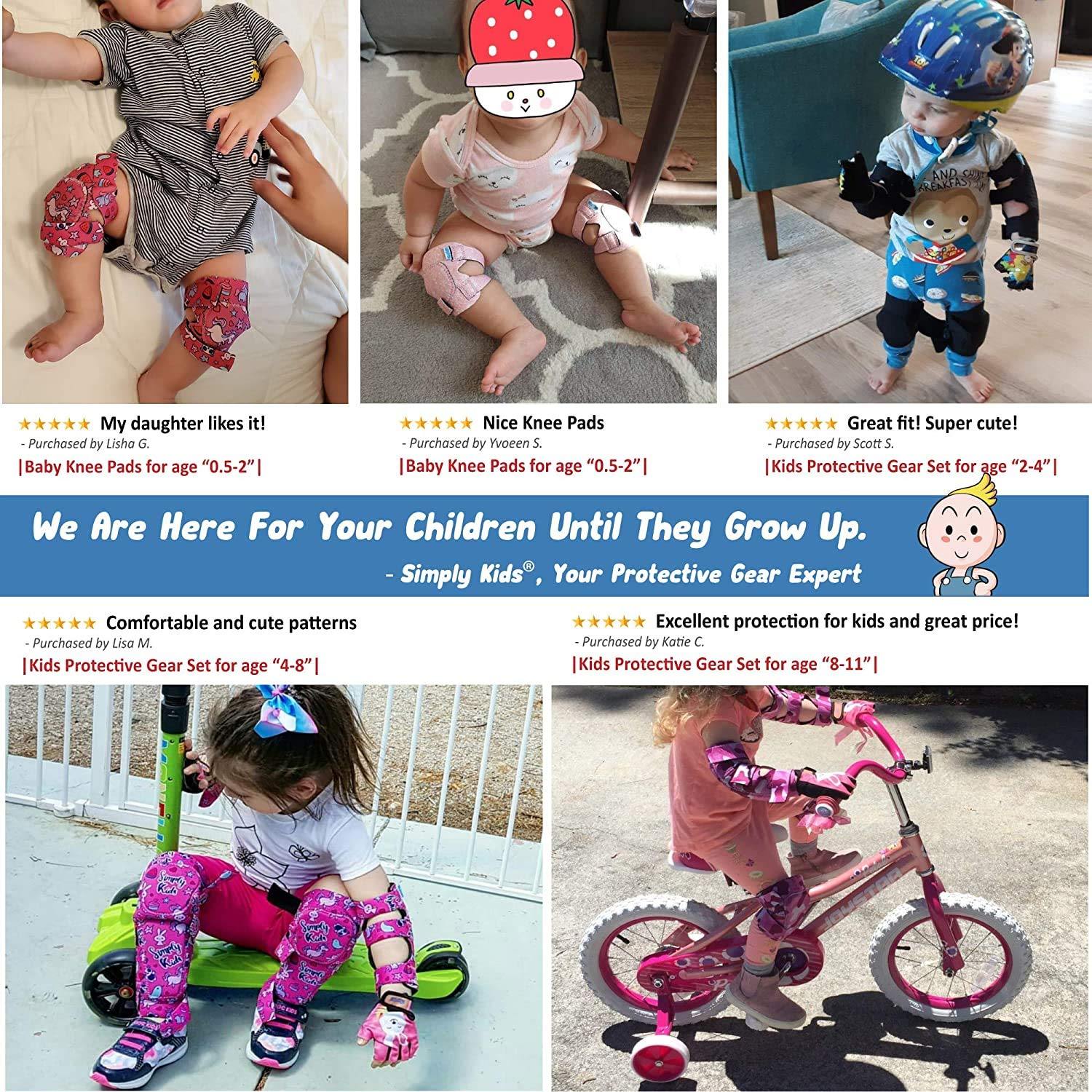 [1st Gen.] Innovative Soft Kids Elbow and Knee Pads with Bike Gloves (Pure Blue) - Image 7