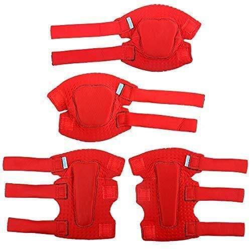 [1st Gen.] Innovative Soft Kids Elbow and Knee Pads with Bike Gloves (Pure Red) - Image 9