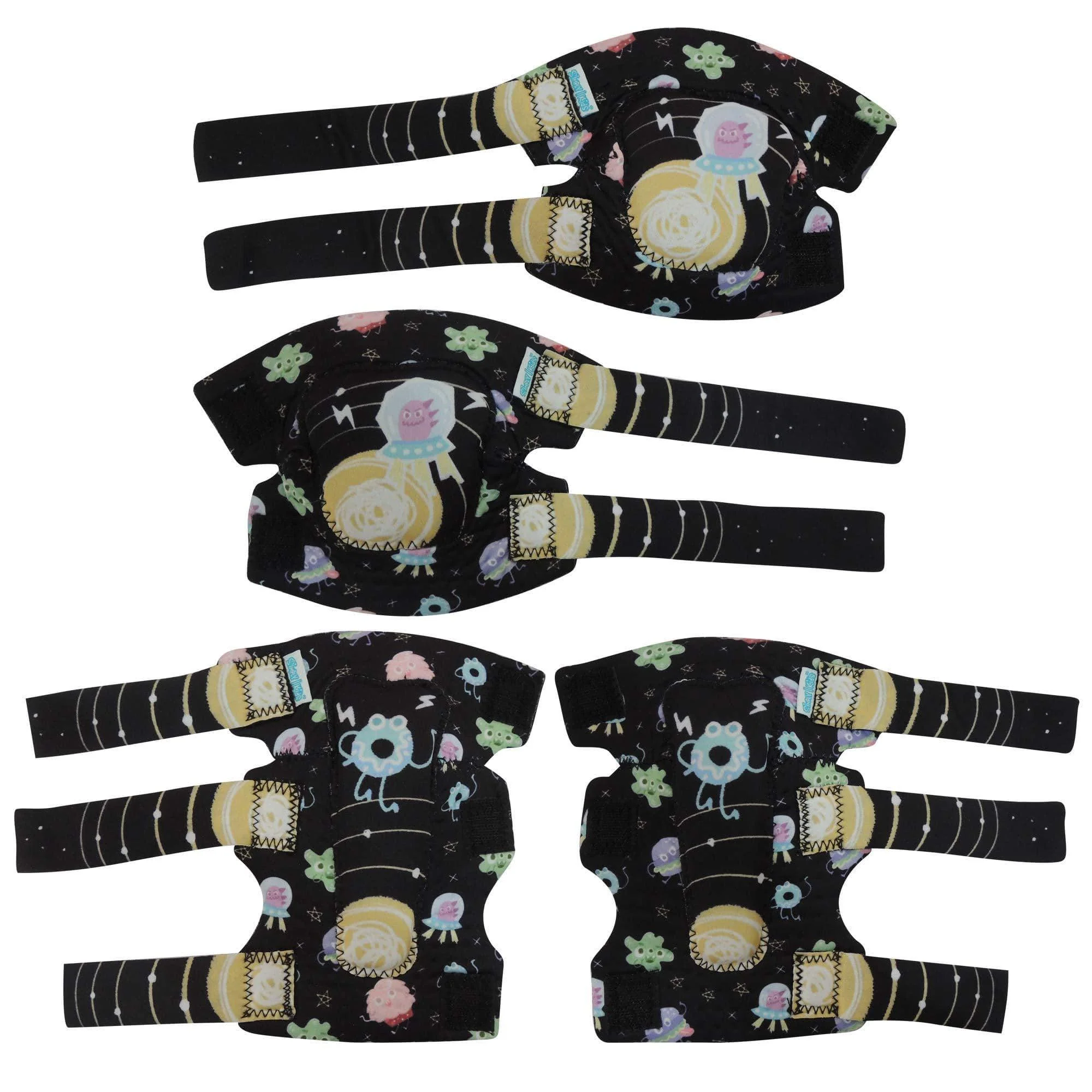 [1st Gen.] Innovative Soft Kids Elbow and Knee Pads with Bike Gloves (Space Monster) - Image 6