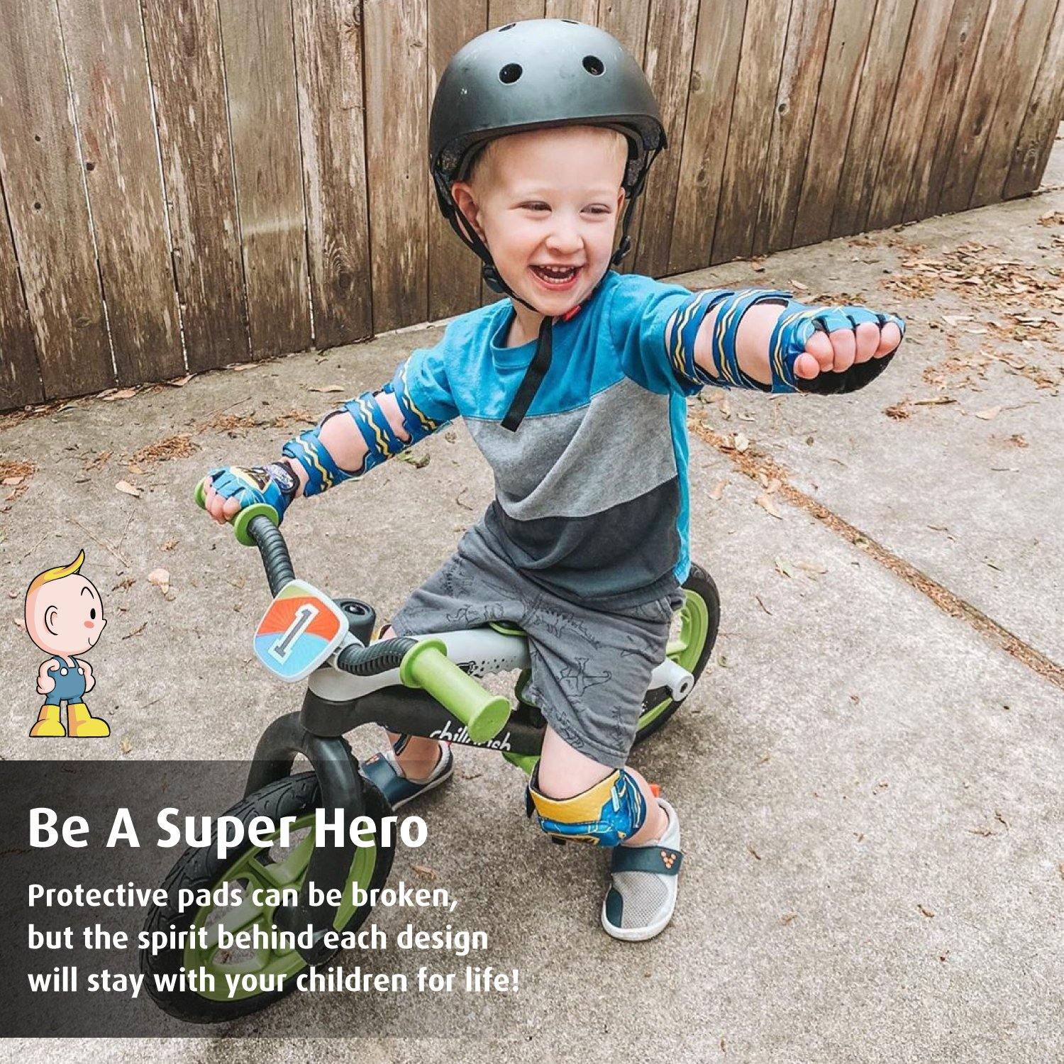 [1st Gen.] Innovative Soft Kids Elbow and Knee Pads with Bike Gloves (The Flash) - Image 3