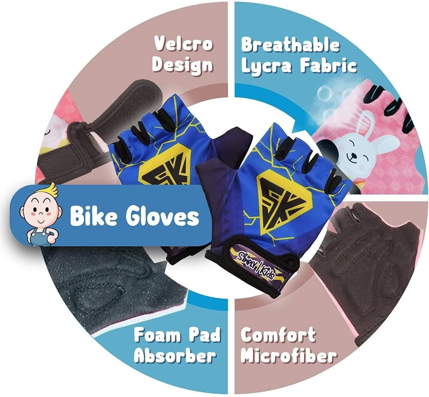 [1st Gen.] Innovative Soft Kids Elbow and Knee Pads with Bike Gloves (The Flash) - Image 5